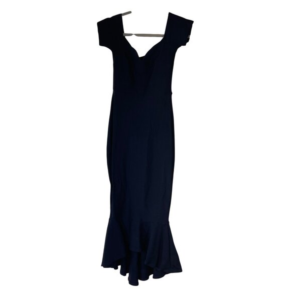 Lulus OTS How Much I Care Dress Midnight Blue Size S Small Stretch Midi - Picture 1 of 6